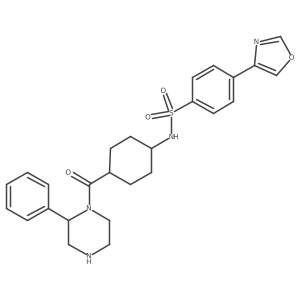 4-(Oxazol-4-yl)-N-((1S,4r)-4-((S)-2-phenylpiperazine-1-carbonyl)cyclohexyl)benzenesulfonamide结构式