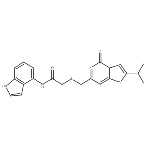 N-(1H-indol-4-yl)-2-[(4-oxo-6-propan-2-yl-4aH-thieno[2,3-d]pyrimidin-2-yl)methylsulfanyl]acetamide结构式