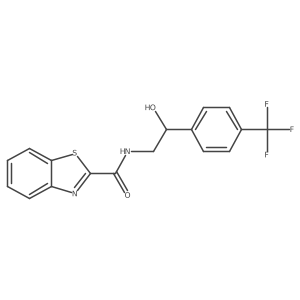 N-(2-hydroxy-2-(4-(trifluoromethyl)phenyl)ethyl)benzo[d]thiazole-2-carboxamide结构式