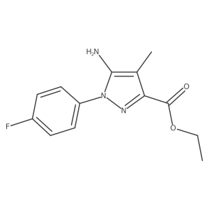 5-amino-1-(4-fluorophenyl)-4-methyl-1H-pyrazole-3-carboxylic acid ethyl ester结构式