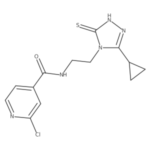 2-Chloro-N-[2-(3-cyclopropyl-5-sulfanylidene-1H-1,2,4-triazol-4-yl)ethyl]pyridine-4-carboxamide Structure
