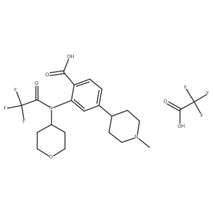 4-(1-methyl-4-piperidyl)-2-[tetrahydropyran-4-yl-(2,2,2-trifluoroacetyl)amino]benzoic acid;2,2,2-trifluoroacetic acid结构式