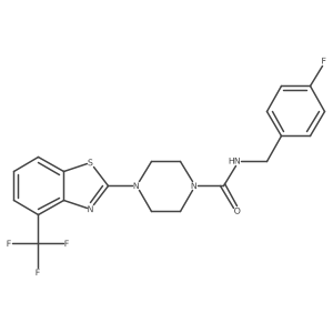 N-(4-fluorobenzyl)-4-(4-(trifluoromethyl)benzo[d]thiazol-2-yl)piperazine-1-carboxamide结构式