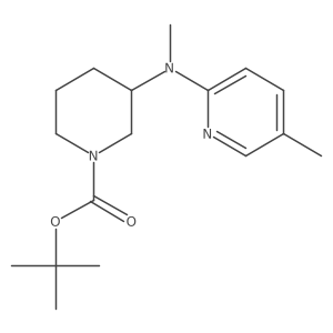 (S)-tert-butyl 3-(methyl(5-methylpyridin-2-yl)amino)piperidine-1-carboxylate结构式