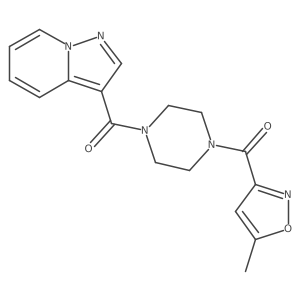 (5-Methylisoxazol-3-yl)(4-(pyrazolo[1,5-a]pyridine-3-carbonyl)piperazin-1-yl)methanone Structure