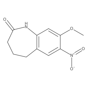 8-methoxy-7-nitro-2,3,4,5-tetrahydro-1H-1-benzazepin-2-one结构式