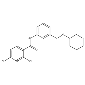 2,6-dichloro-N-{3-[(cyclohexyloxy)methyl]phenyl}pyridine-3-carboxamide结构式