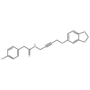 N-(4-(benzo[d][1,3]dioxol-5-yloxy)but-2-yn-1-yl)-2-(4-fluorophenyl)acetamide结构式