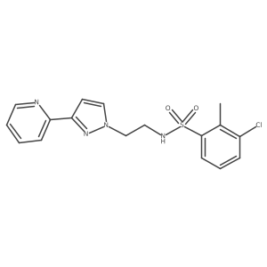 3-chloro-2-methyl-N-(2-(3-(pyridin-2-yl)-1H-pyrazol-1-yl)ethyl)benzenesulfonamide Structure
