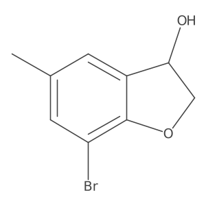 7-Bromo-5-methyl-2,3-dihydro-1-benzofuran-3-ol结构式
