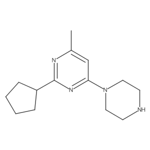 2-Cyclopentyl-4-methyl-6-(piperazin-1-yl)pyrimidine结构式