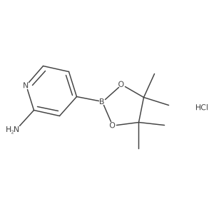 4-(4,4,5,5-Tetramethyl-1,3,2-dioxaborolan-2-yl)pyridin-2-amine;hydrochloride结构式