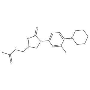 N-[[(5S)-3-[3-Fluoro-4-(1-piperidinyl)phenyl]-2-oxo-5-oxazolidinyl]methyl]acetamide Structure