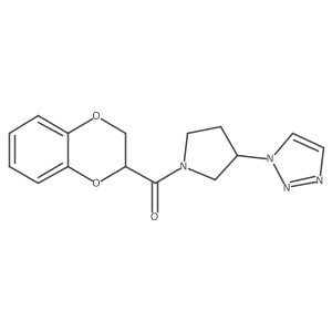 (3-(1H-1,2,3-triazol-1-yl)pyrrolidin-1-yl)(2,3-dihydrobenzo[b][1,4]dioxin-2-yl)methanone结构式