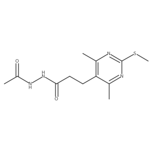 N'-acetyl-3-[4,6-dimethyl-2-(methylsulfanyl)pyrimidin-5-yl]propanehydrazide结构式