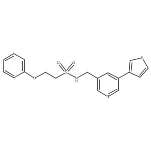 2-phenoxy-N-((5-(thiophen-3-yl)pyridin-3-yl)methyl)ethanesulfonamide结构式