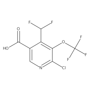 6-Chloro-4-(difluoromethyl)-5-(trifluoromethoxy)nicotinic acid Structure