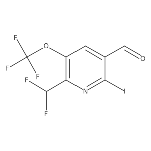 2-(Difluoromethyl)-6-iodo-3-(trifluoromethoxy)pyridine-5-carboxaldehyde Structure