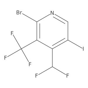2-Bromo-4-(difluoromethyl)-5-iodo-3-(trifluoromethyl)pyridine Structure