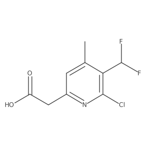 2-(6-Chloro-5-(difluoromethyl)-4-methylpyridin-2-yl)acetic acid结构式