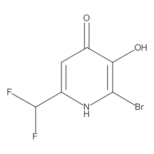 2-Bromo-6-(difluoromethyl)pyridine-3,4-diol结构式
