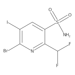 6-Bromo-2-(difluoromethyl)-5-iodopyridine-3-sulfonamide Structure