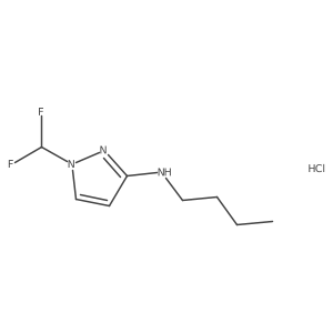 N-butyl-1-(difluoromethyl)pyrazol-3-amine;hydrochloride结构式