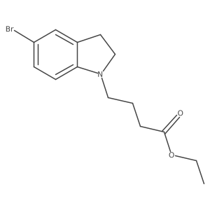 4-(5-Bromoindolin-1-yl)butanoic acid ethyl ester结构式