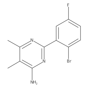 2-(2-Bromo-5-fluorophenyl)-5,6-dimethylpyrimidin-4-amine结构式