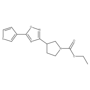 Ethyl 3-(5-(thiophen-3-yl)-1,2,4-oxadiazol-3-yl)pyrrolidine-1-carboxylate Structure