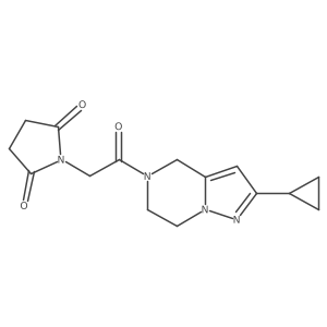 1-(2-(2-cyclopropyl-6,7-dihydropyrazolo[1,5-a]pyrazin-5(4H)-yl)-2-oxoethyl)pyrrolidine-2,5-dione Structure