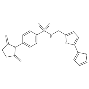 4-(2,5-dioxopyrrolidin-1-yl)-N-((5-(thiophen-2-yl)furan-2-yl)methyl)benzenesulfonamide结构式
