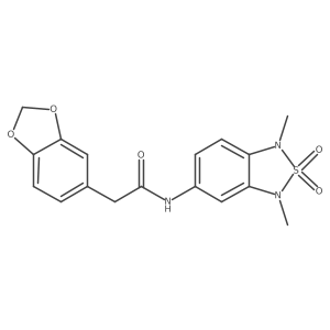 2-(benzo[d][1,3]dioxol-5-yl)-N-(1,3-dimethyl-2,2-dioxido-1,3-dihydrobenzo[c][1,2,5]thiadiazol-5-yl)acetamide Structure