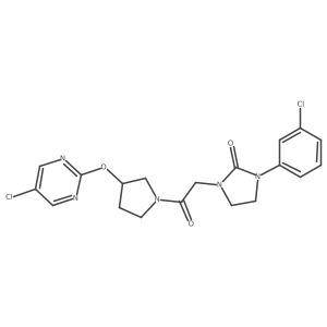 1-(3-Chlorophenyl)-3-(2-(3-((5-chloropyrimidin-2-yl)oxy)pyrrolidin-1-yl)-2-oxoethyl)imidazolidin-2-one Structure