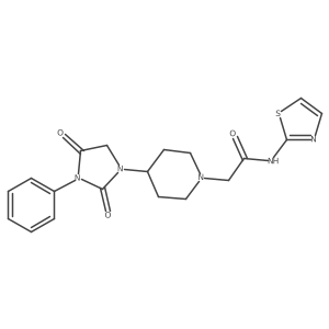 2-(4-(2,4-dioxo-3-phenylimidazolidin-1-yl)piperidin-1-yl)-N-(thiazol-2-yl)acetamide Structure