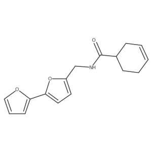 N-([2,2'-bifuran]-5-ylmethyl)cyclohex-3-enecarboxamide结构式