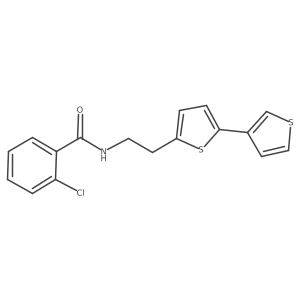 N-(2-([2,3'-bithiophen]-5-yl)ethyl)-2-chlorobenzamide结构式