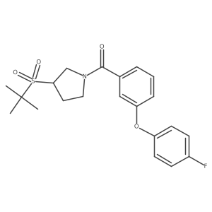 (3-(Tert-butylsulfonyl)pyrrolidin-1-yl)(3-(4-fluorophenoxy)phenyl)methanone结构式