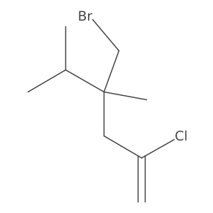4-(Bromomethyl)-2-chloro-4,5-dimethylhex-1-ene结构式