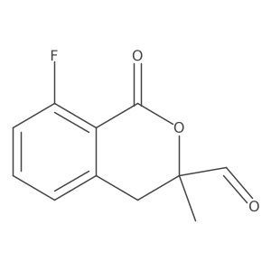 8-fluoro-3-methyl-1-oxo-3,4-dihydro-1H-2-benzopyran-3-carbaldehyde结构式