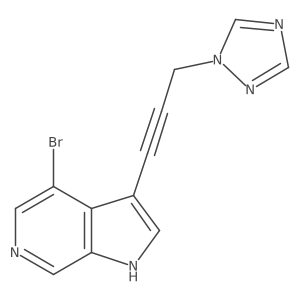 1-(3-{4-bromo-1H-pyrrolo[2,3-c]pyridin-3-yl}prop-2-yn-1-yl)-1H-1,2,4-triazole结构式