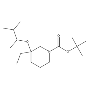 Tert-butyl 3-(iodomethyl)-3-[(3-methylbutan-2-yl)oxy]piperidine-1-carboxylate结构式