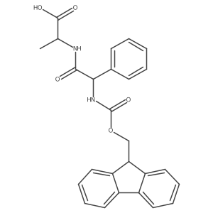 (2R)-2-[(2S)-2-({[(9H-fluoren-9-yl)methoxy]carbonyl}amino)-2-phenylacetamido]propanoic acid Structure