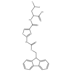 2-{[2-({[(9H-fluoren-9-yl)methoxy]carbonyl}amino)-1,3-thiazol-4-yl]formamido}-4,4-difluorobutanoic acid Structure