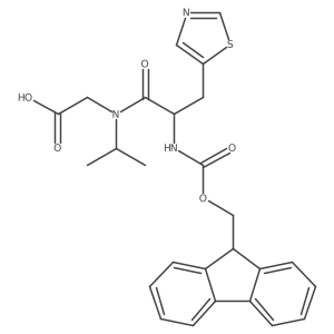 2-[2-({[(9H-fluoren-9-yl)methoxy]carbonyl}amino)-N-(propan-2-yl)-3-(1,3-thiazol-5-yl)propanamido]acetic acid Structure