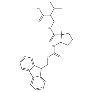 2-({[2-({[(9H-fluoren-9-yl)methoxy]carbonyl}amino)-1-methylcyclopentyl]formamido}methyl)-3-methylbutanoic acid Structure