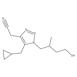 2-[5-(cyclopropylmethyl)-1-(4-hydroxy-2-methylbutyl)-1H-1,2,3-triazol-4-yl]acetonitrile结构式