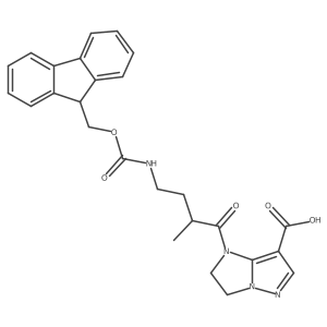 1-[4-({[(9H-fluoren-9-yl)methoxy]carbonyl}amino)-2-methylbutanoyl]-1H,2H,3H-pyrazolo[1,5-a]imidazole-7-carboxylic acid结构式