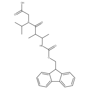 2-[3-({[(9H-fluoren-9-yl)methoxy]carbonyl}amino)-2-methyl-N-(propan-2-yl)butanamido]acetic acid结构式