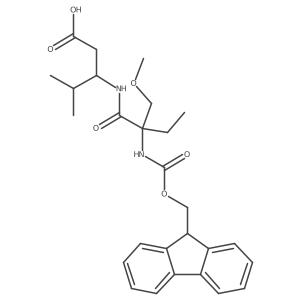 3-[2-({[(9H-fluoren-9-yl)methoxy]carbonyl}amino)-2-(methoxymethyl)butanamido]-4-methylpentanoic acid Structure